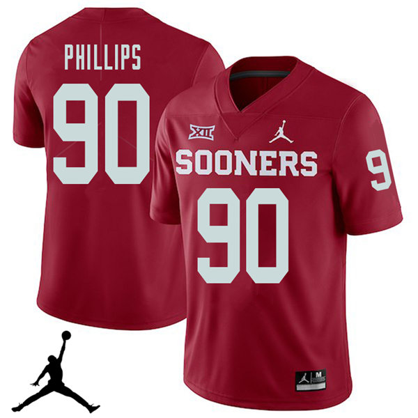 Jordan Brand Men #90 Jordan Phillips Oklahoma Sooners 2018 College Football Jerseys Sale-Crimson